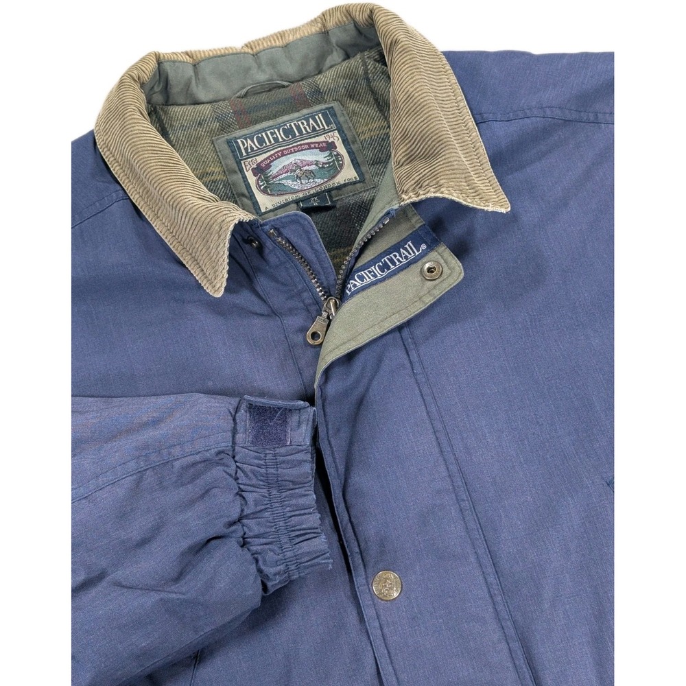 Pacific Trail Field Coat Mens 2XB Navy Vintage 90s Barn Chore Corduroy Collar